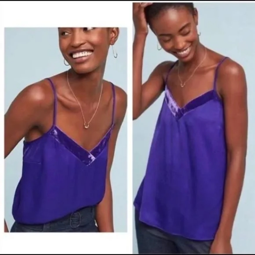 Anthropologie Purple Fitted Camisole Tank Top